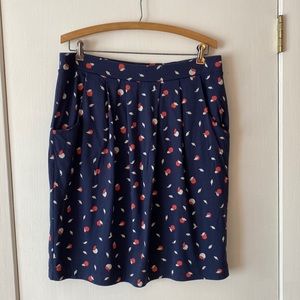 Boden knit navy printed skirt